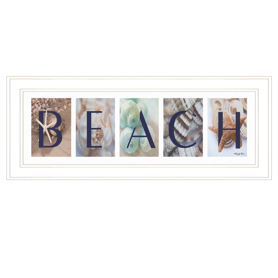 Beach 1 White Framed Print Wall Art