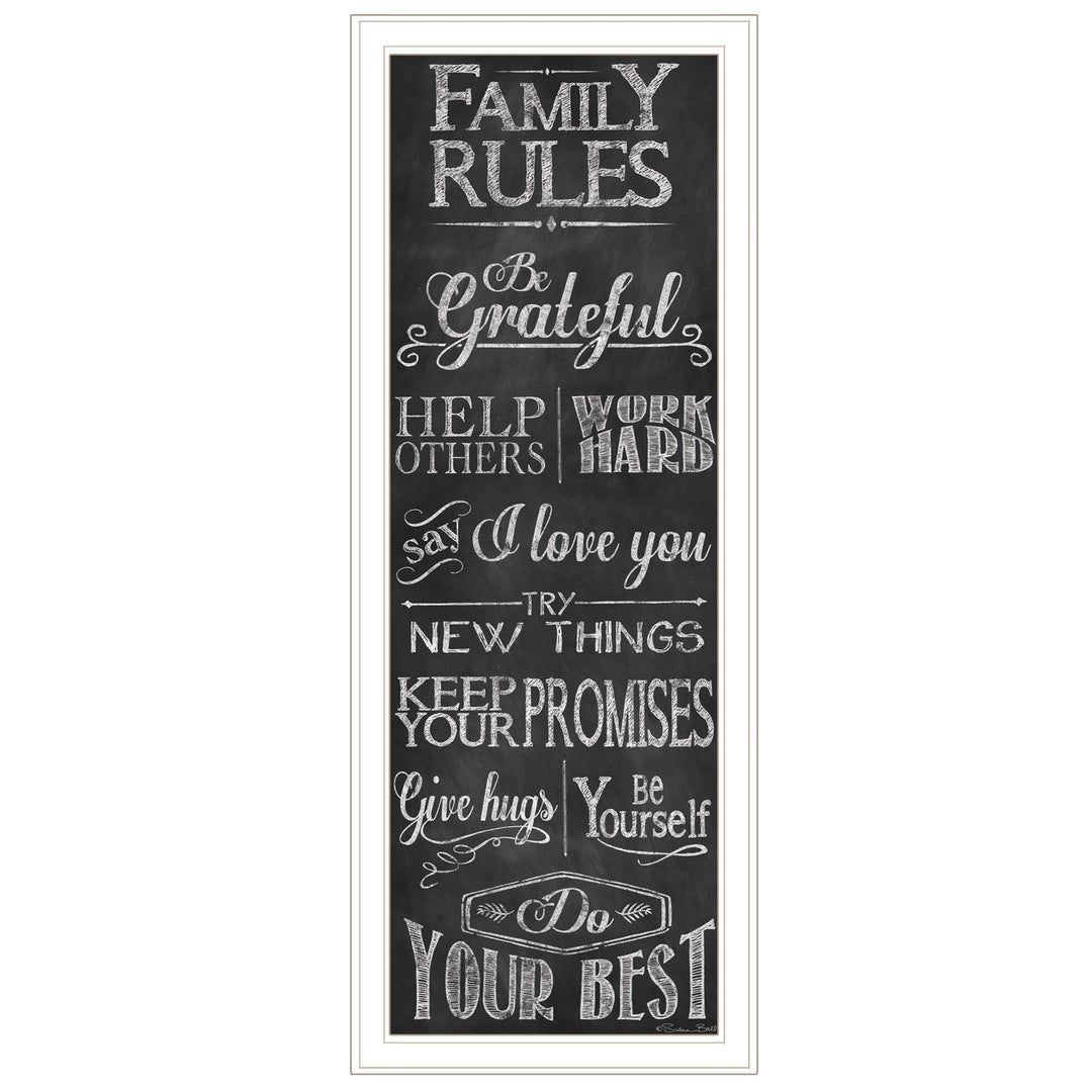 Family Rules 2 White Framed Print Wall Art