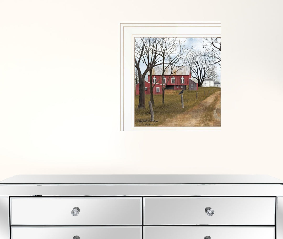 Set Of Two Country Roads 1 White Framed Print Wall Art