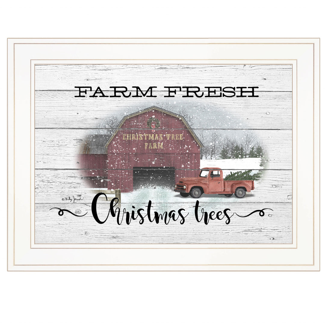 Farm Fresh Christmas Trees 2 White Framed Print Wall Art