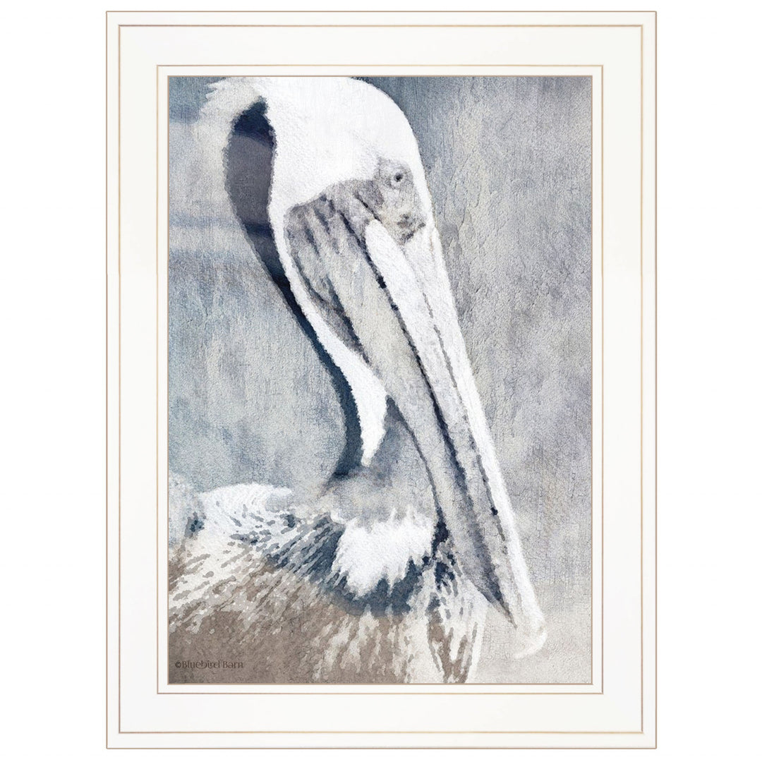 Pelican 1 White Framed Print Wall Art