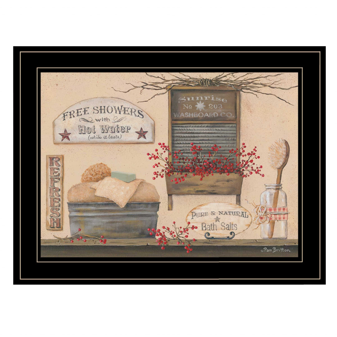 Free Showers 3 Black Framed Print Wall Art