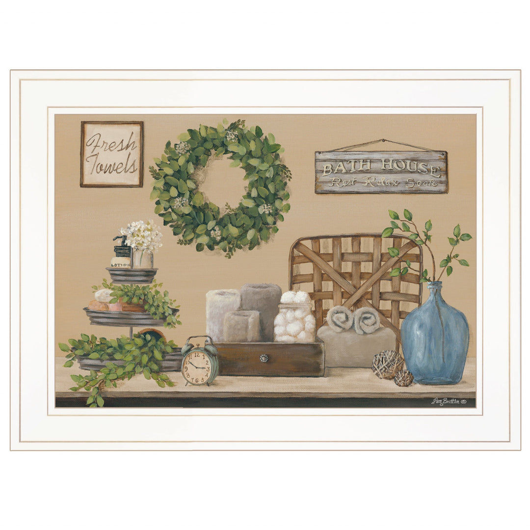 Farmhouse Bath I 2 White Framed Print Wall Art