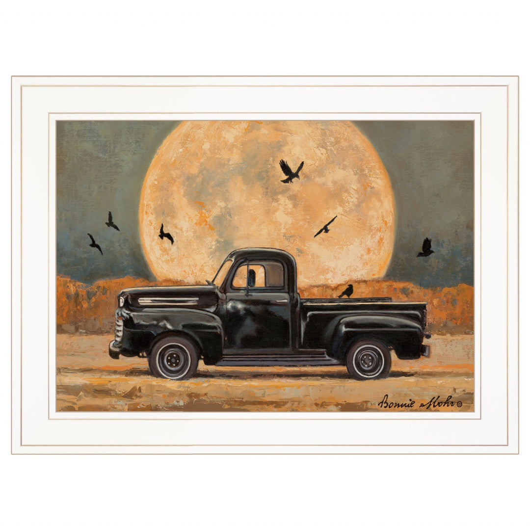 Harvest Moon 3 White Framed Print Wall Art