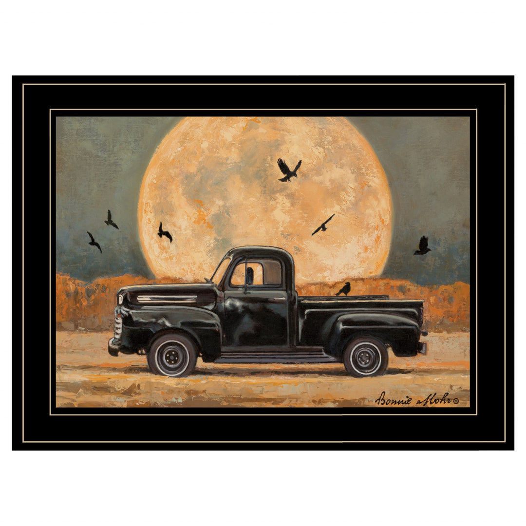 Harvest Moon 4 Black Framed Print Wall Art