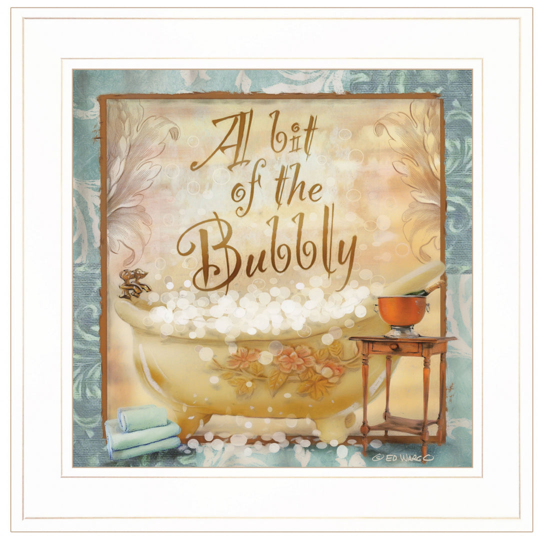 A Bit Of Bubbly 1 White Framed Print Wall Art