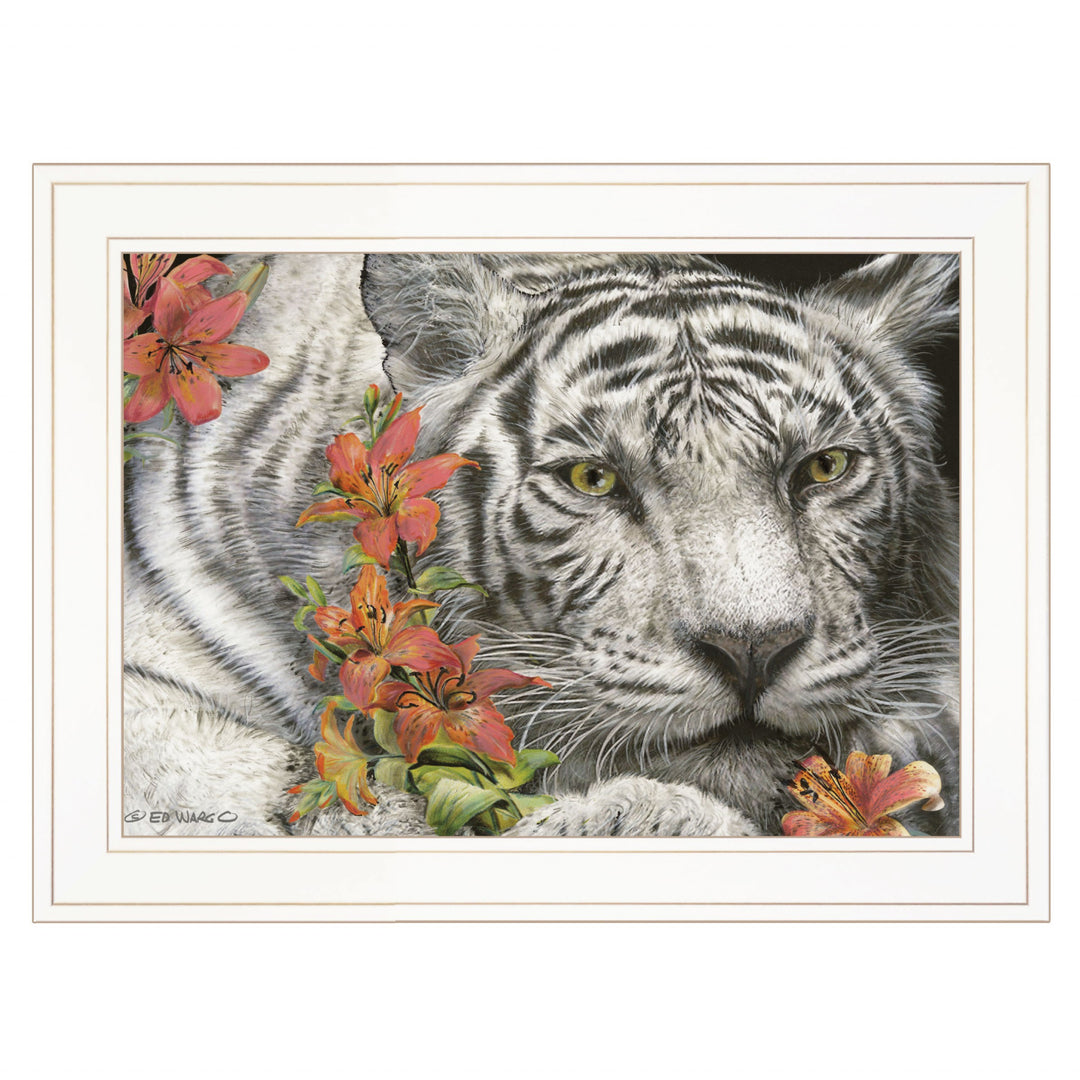 Tiger Lily 2 White Framed Print Wall Art