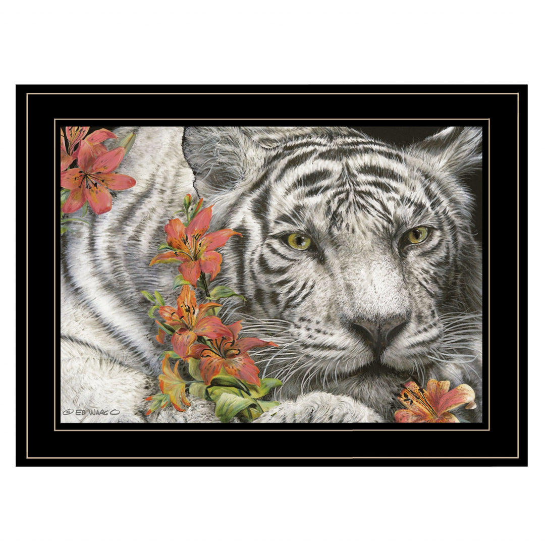 Tiger Lily 3 Black Framed Print Wall Art