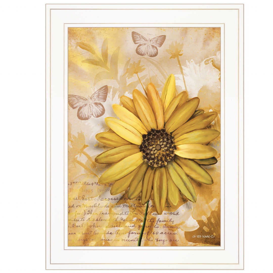 Flowers &amp; Butterflies II 2 White Framed Print Wall Art