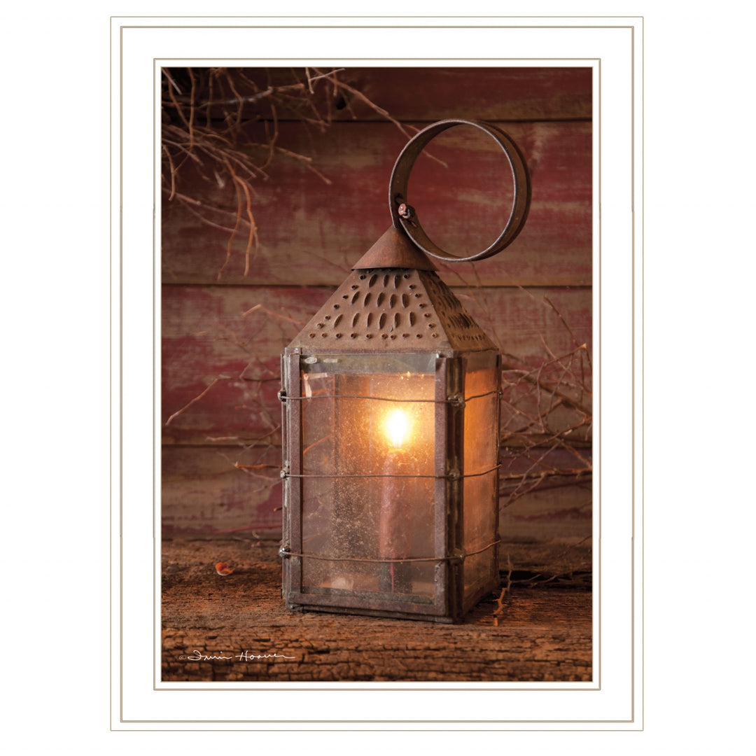 Innkeepers Lantern 3 White Framed Print Wall Art