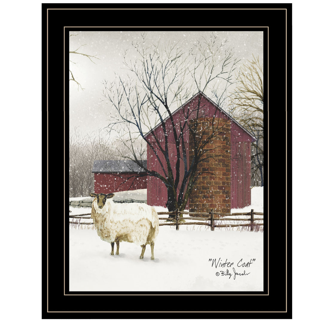 Winter Coat 2 Black Framed Print Wall Art