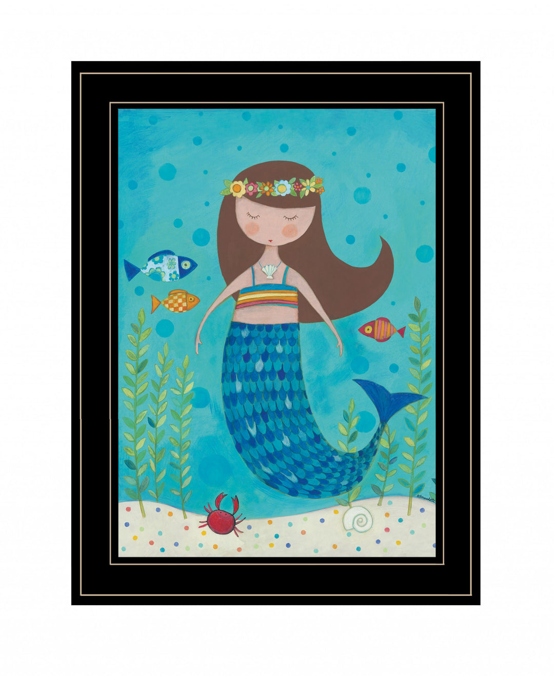 Under The Sea 4 Black Framed Print Wall Art