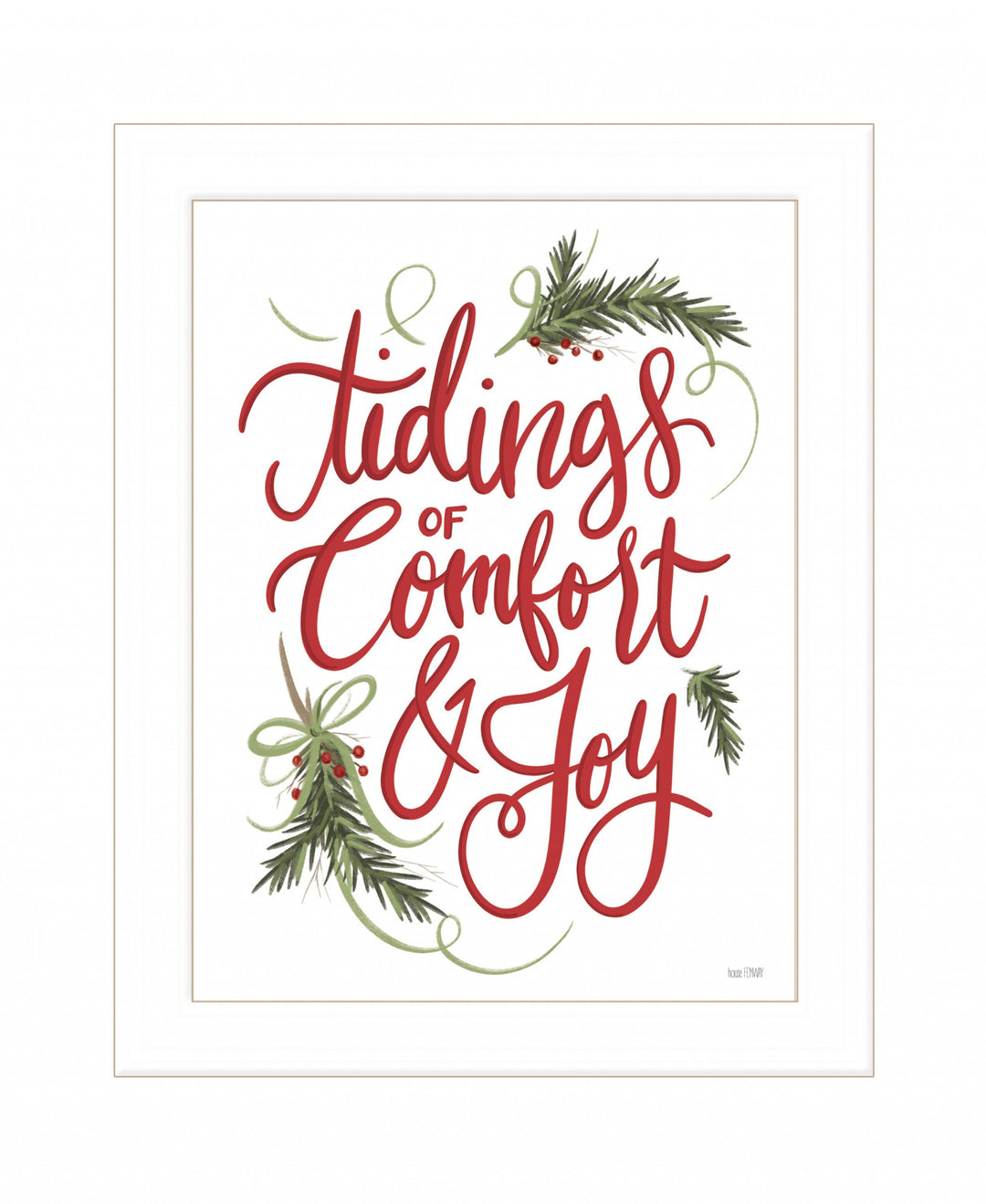 Tidings Of Comfort &amp; Joy 2 White Framed Print Wall Art