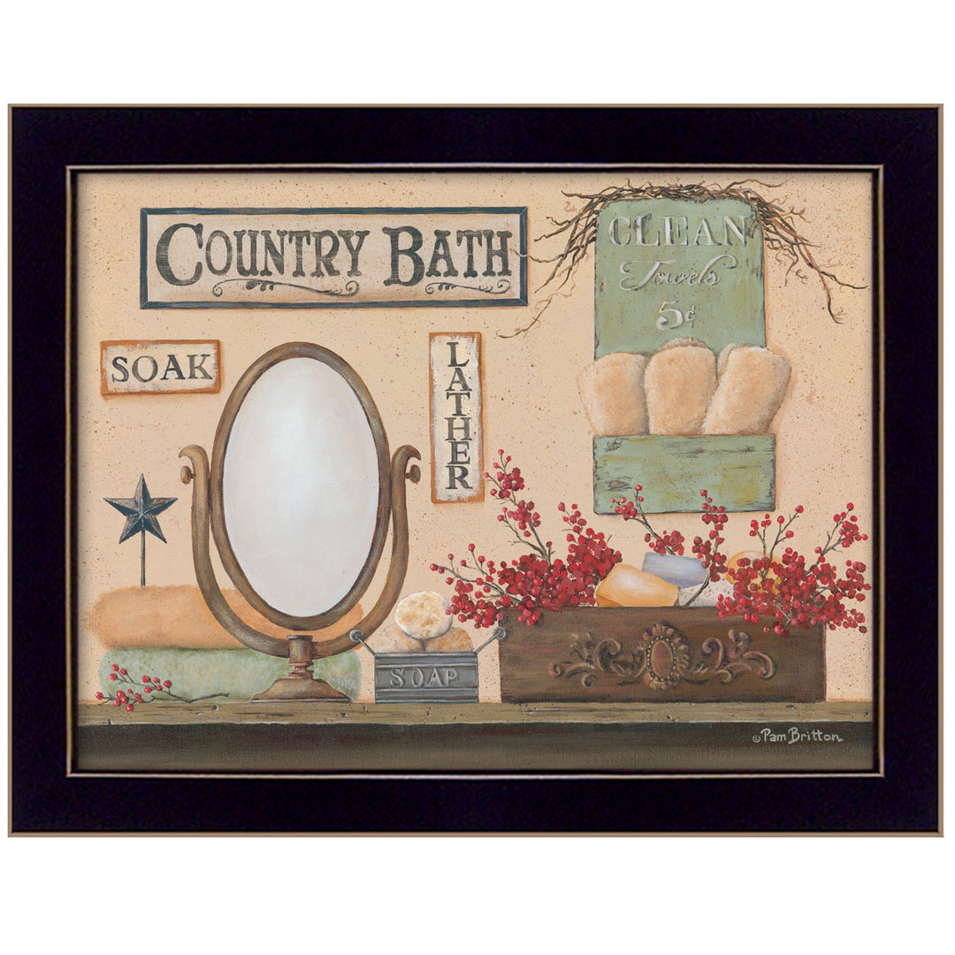 Country Bath 10 Black Framed Print Bathroom Wall Art