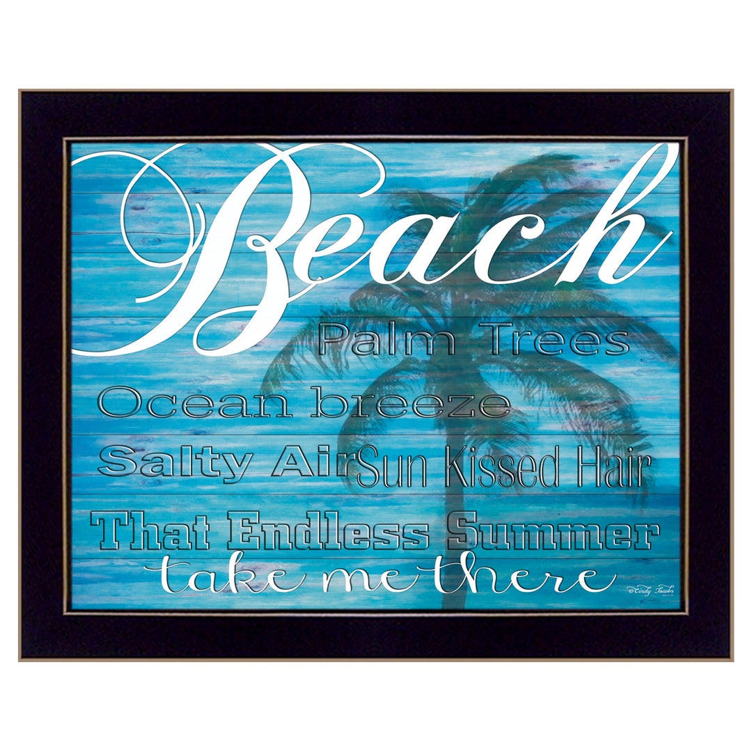 Beach Take Me There 1 Black Framed Print Wall Art