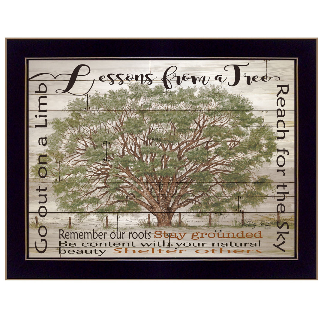 Lessons From A Tree Black Framed Print Wall Art