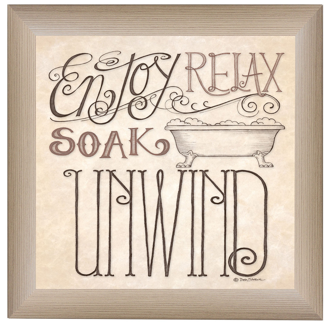 Soak &amp; Relax 1 Brown Framed Print Wall Art