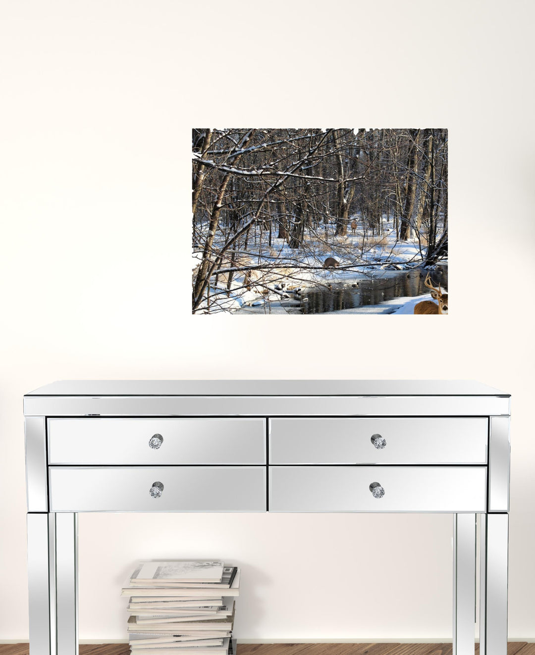 Set Of Two Great Outdoors Nature Or Winter Forest 2 White Framed Print Wall Art