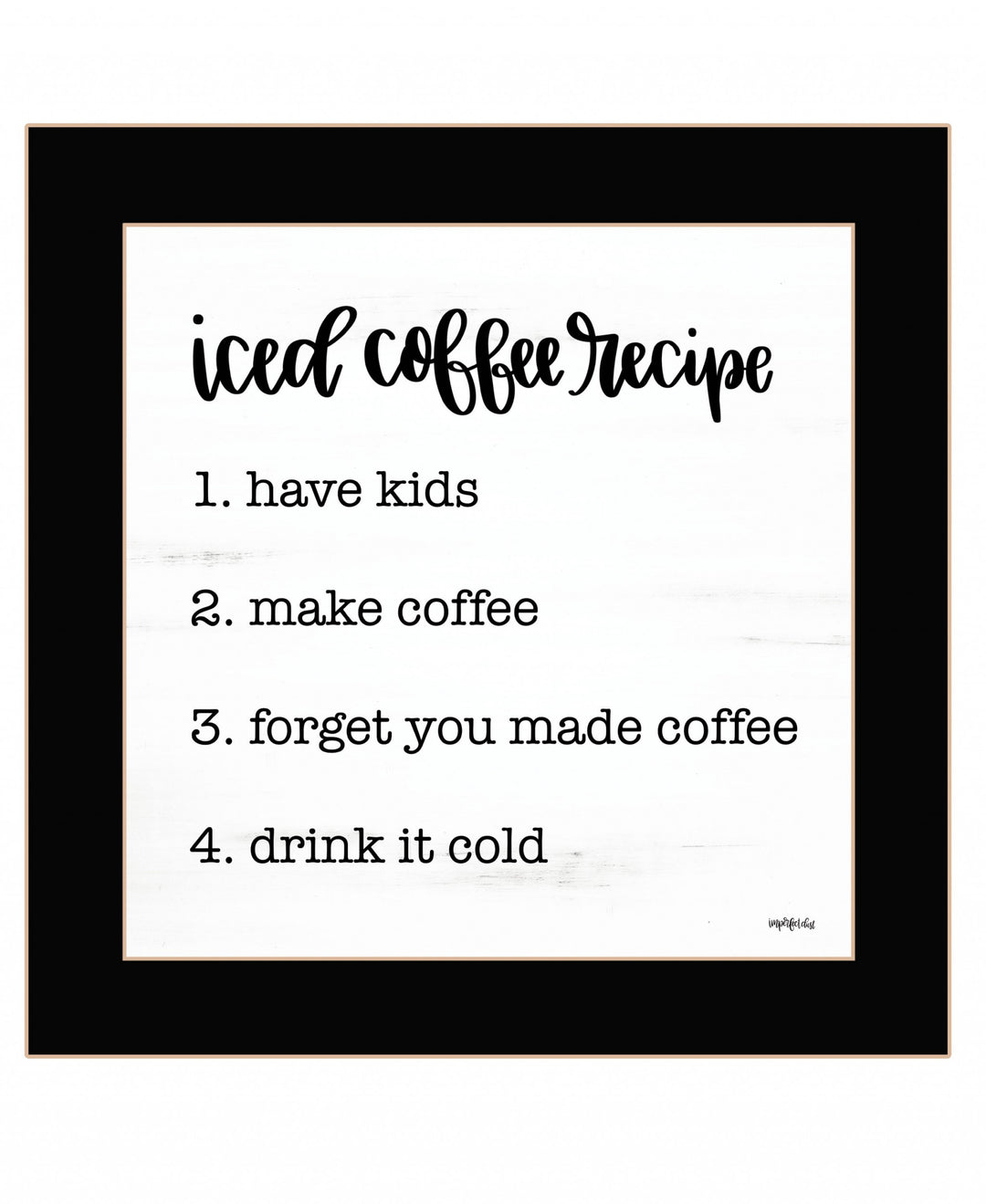 Iced Coffee Recipe Black Framed Print Wall Art