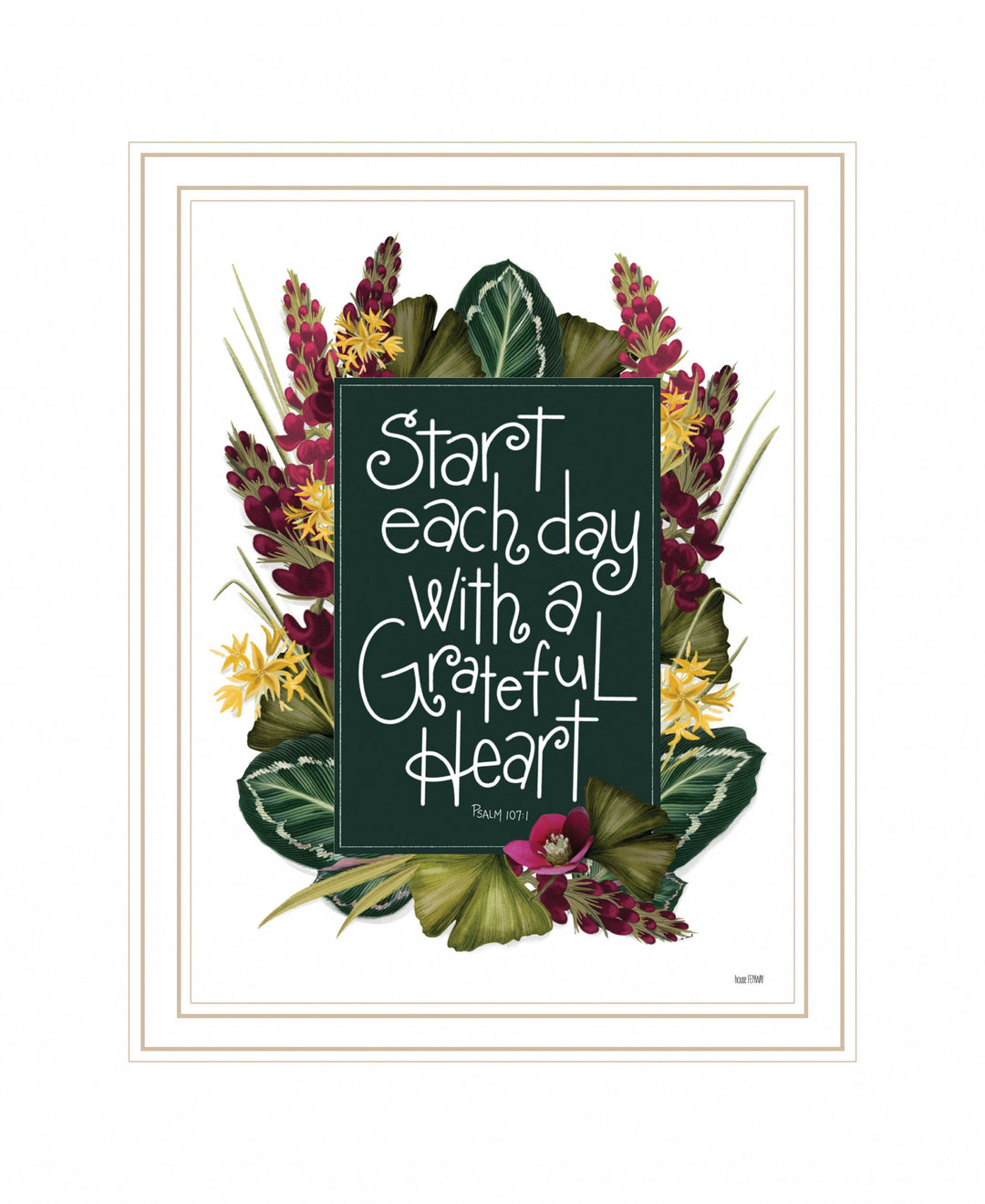 Grateful Heart 2 White Framed Print Wall Art