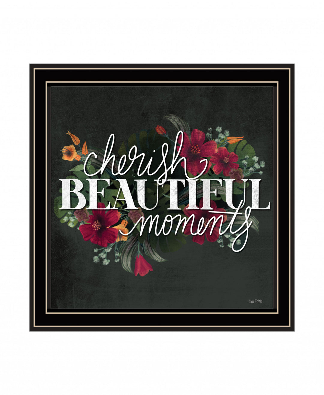 Cherish Beautiful Moments Black Framed Print Wall Art