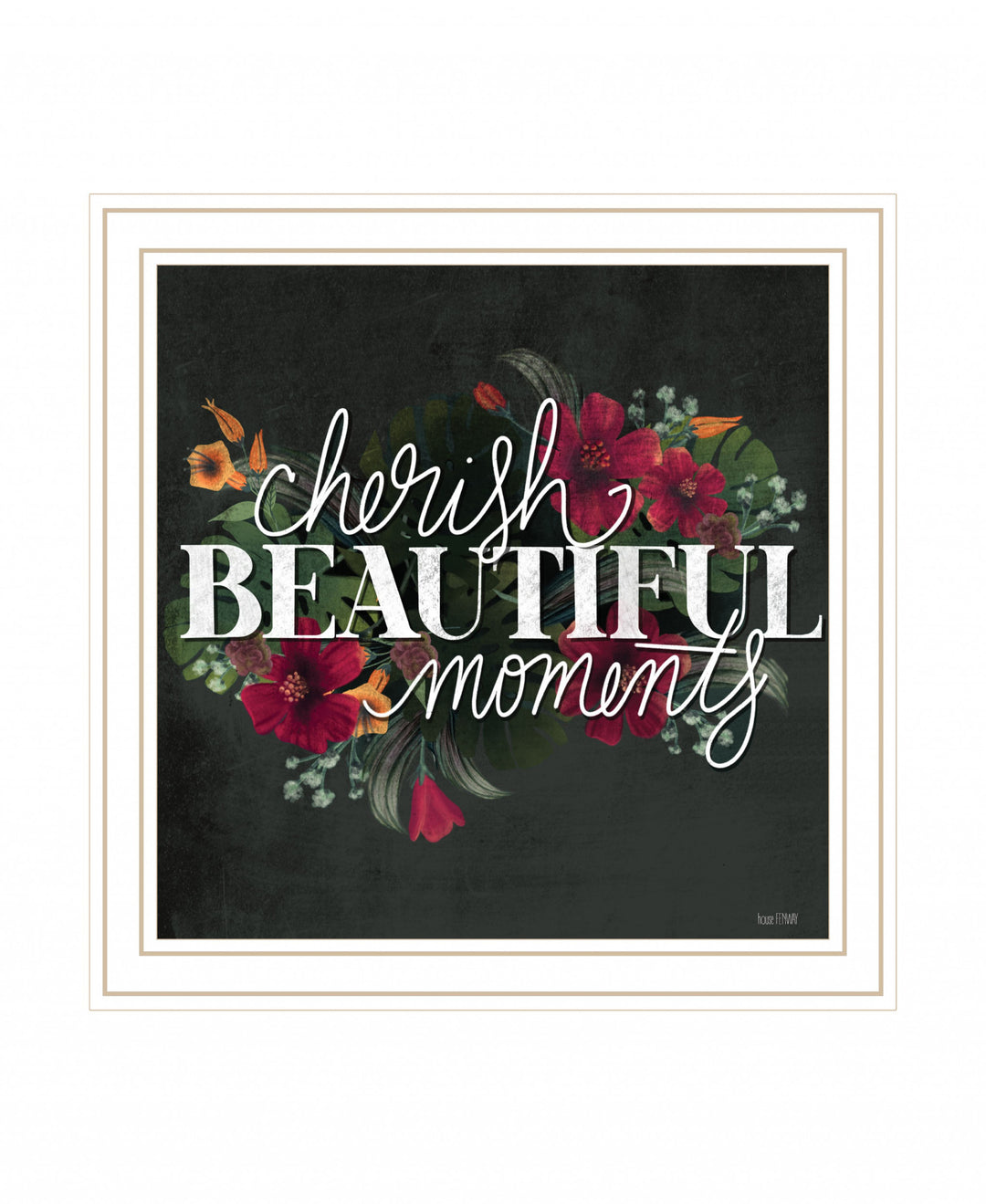 Cherish Beautiful Moments White Framed Print Wall Art