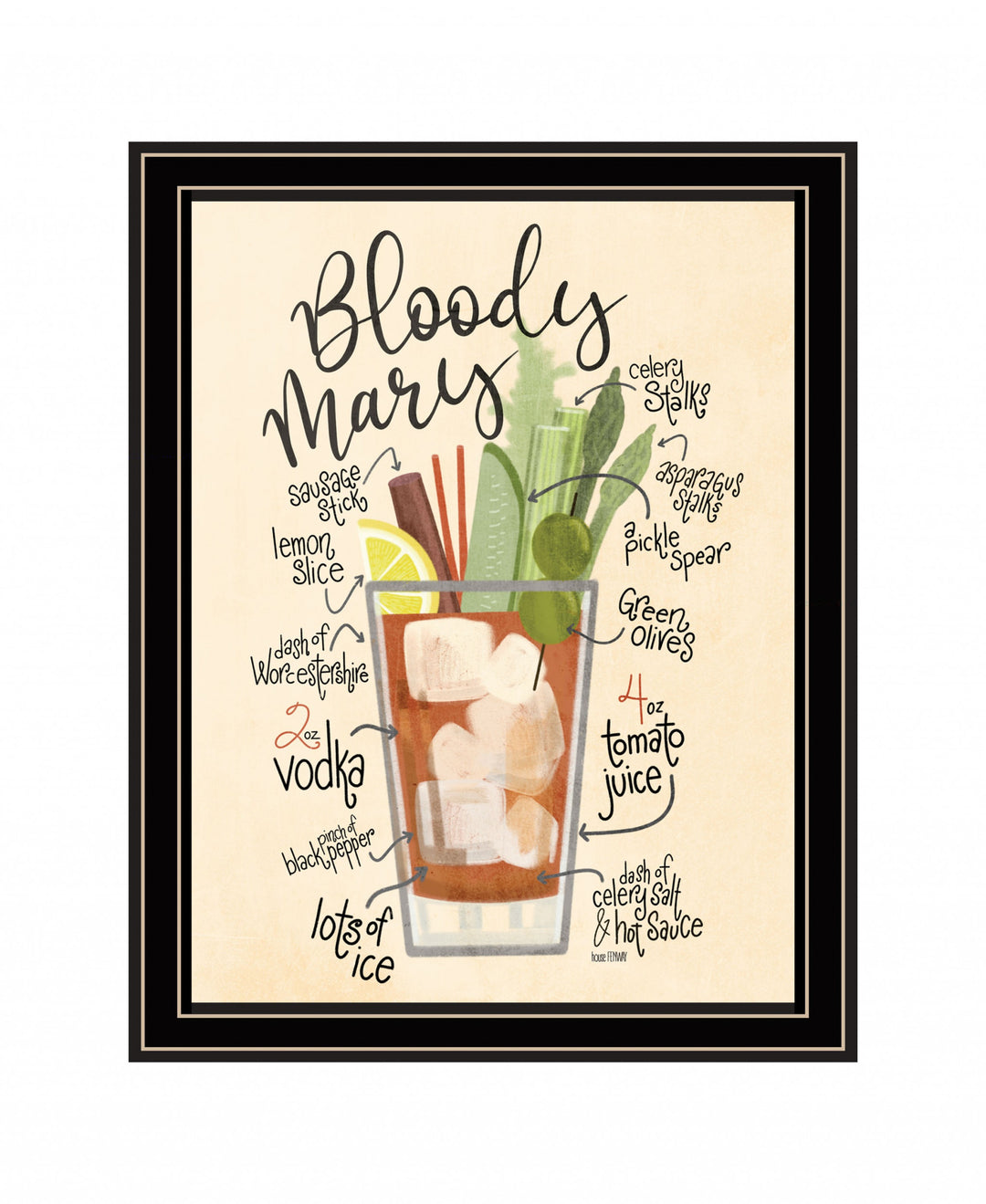 Bloody Mary Black Framed Print Wall Art