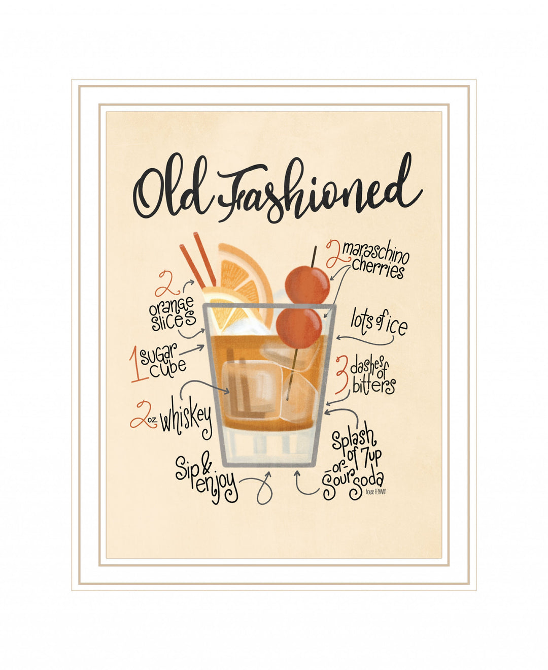 Old Fashioned White Framed Print Wall Art