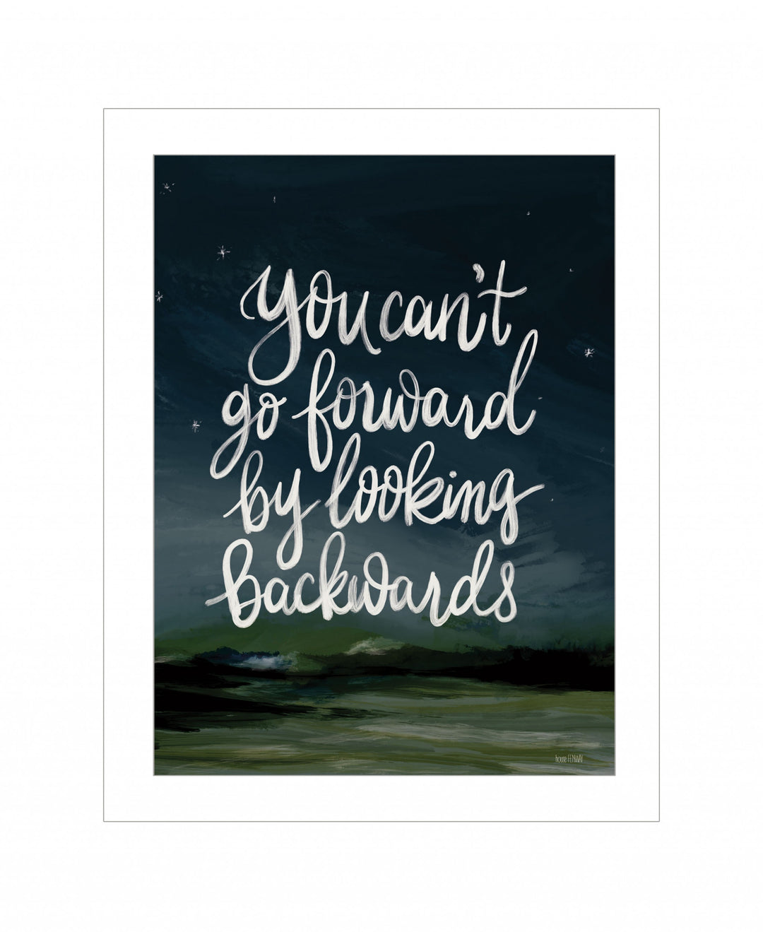 Go Forwards Not Backwards 1 White Framed Print Wall Art