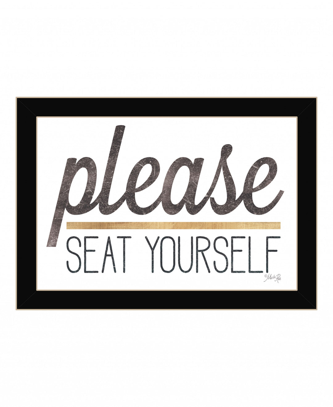 Please Seat Yourself 1 Black Framed Print Wall Art