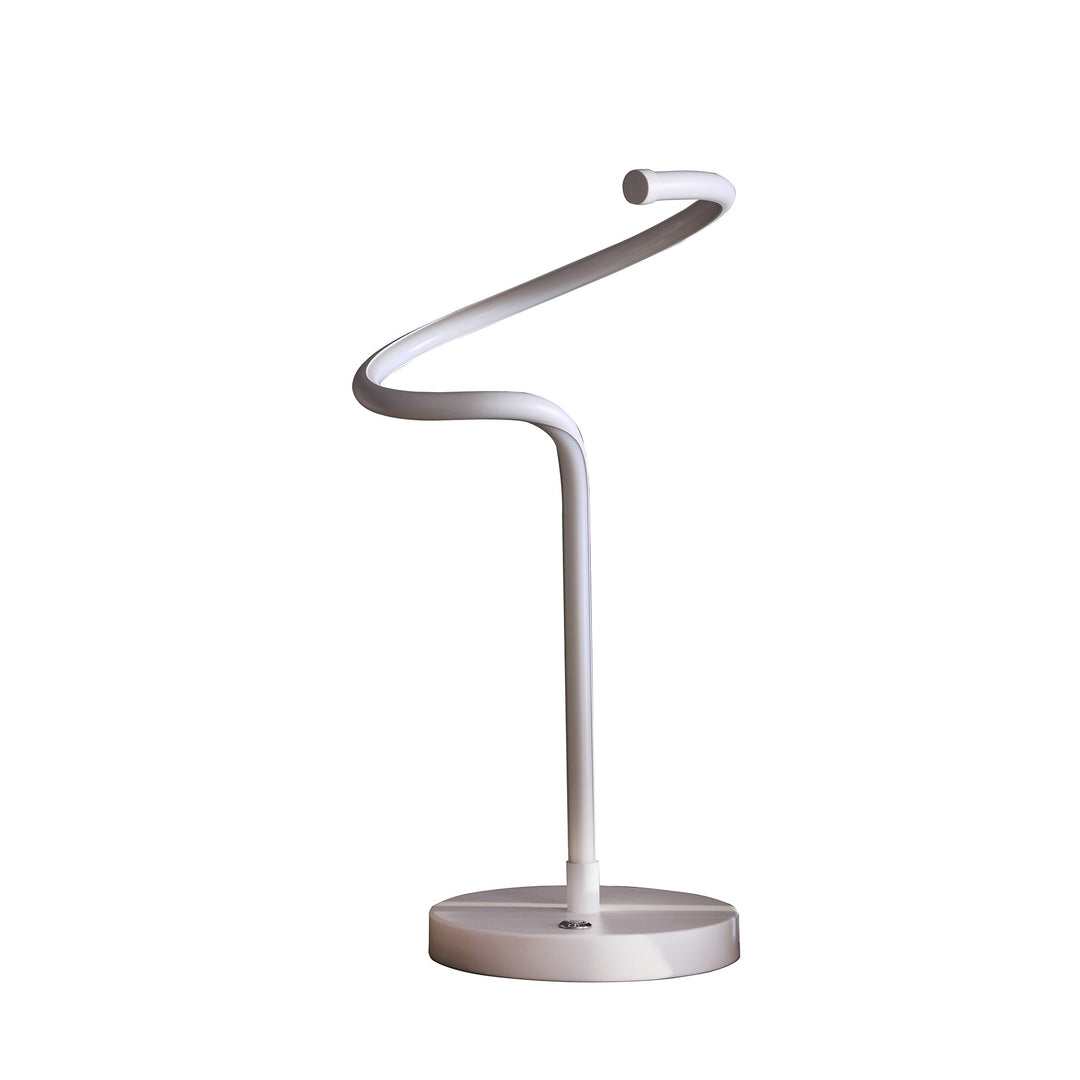 18" White Curvy Spiral LED Table Lamp