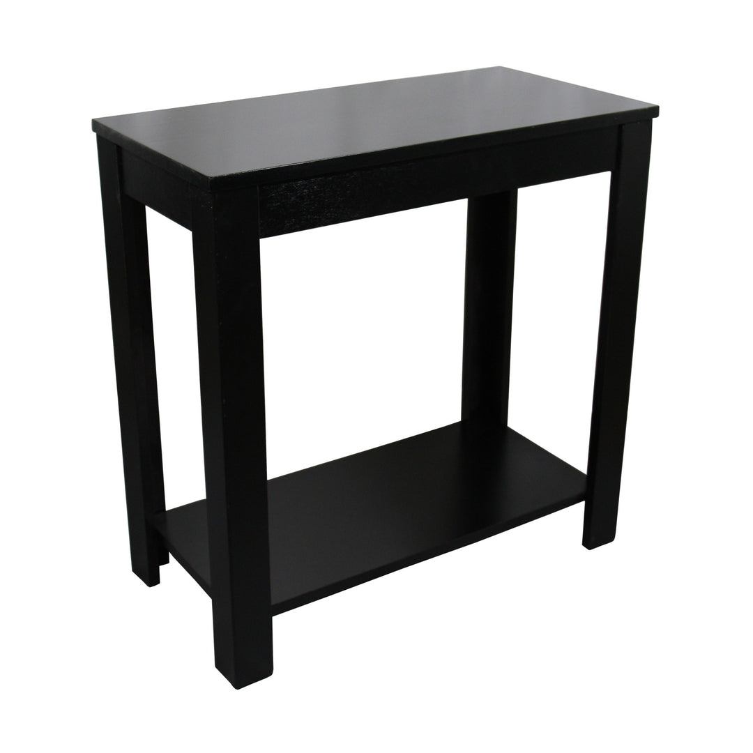 24" Black End Table With Shelf