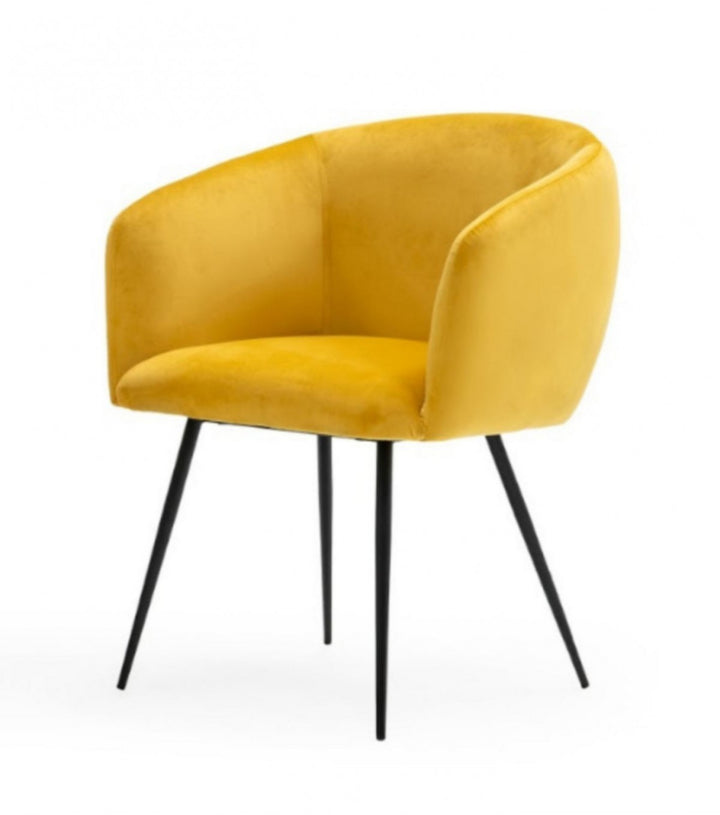 Yellow Velvet Modern Dining Chair