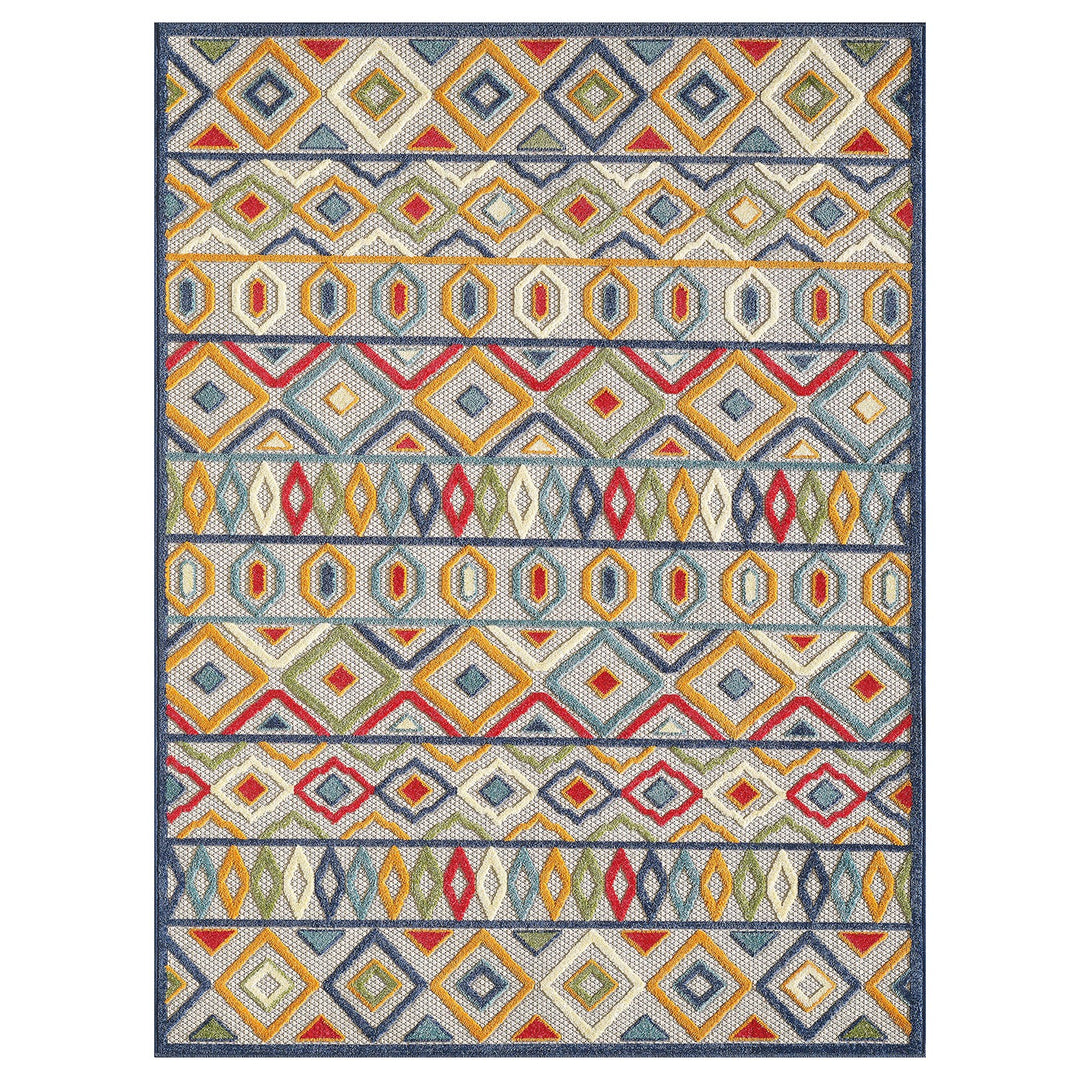 3’ x 5’ Multi Aztec Pattern Indoor Outdoor Area Rug