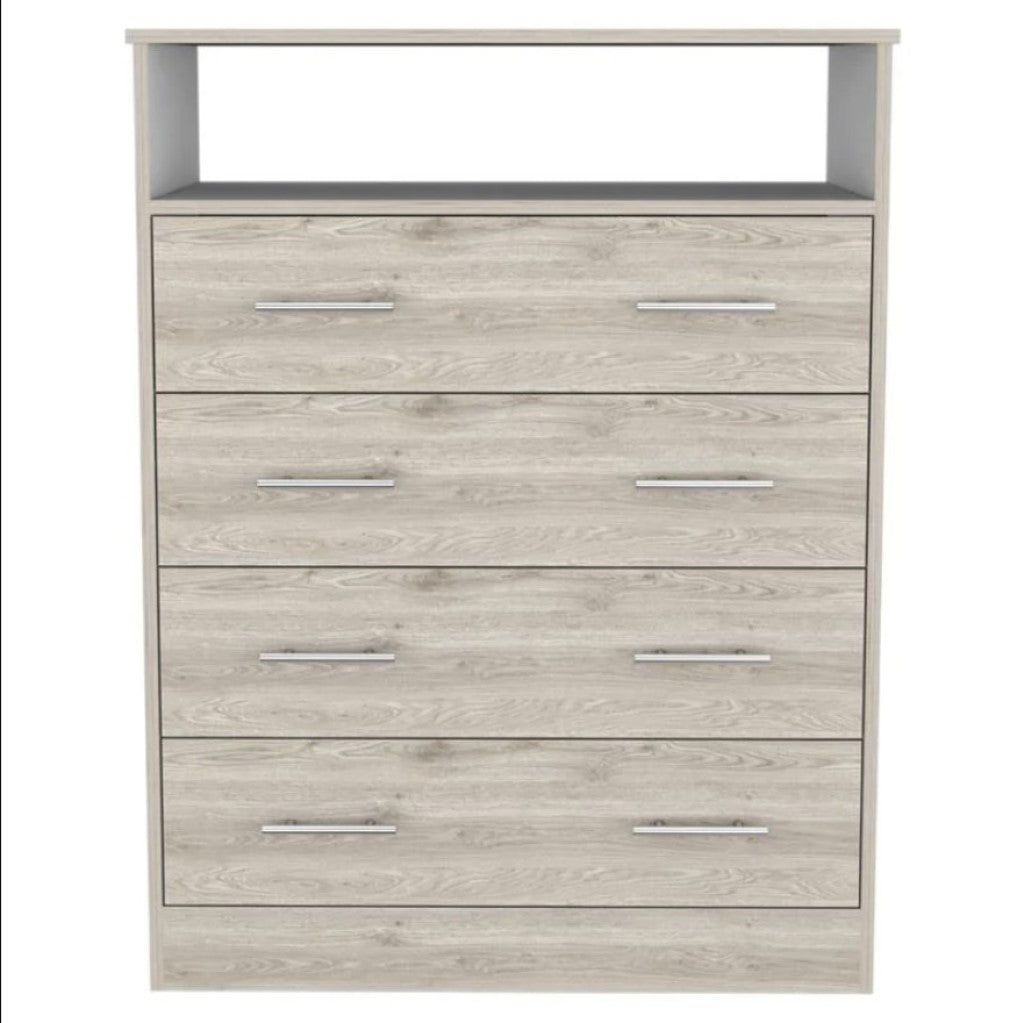 33" Light Grey Manufactured Wood Four Drawer Standard Dresser