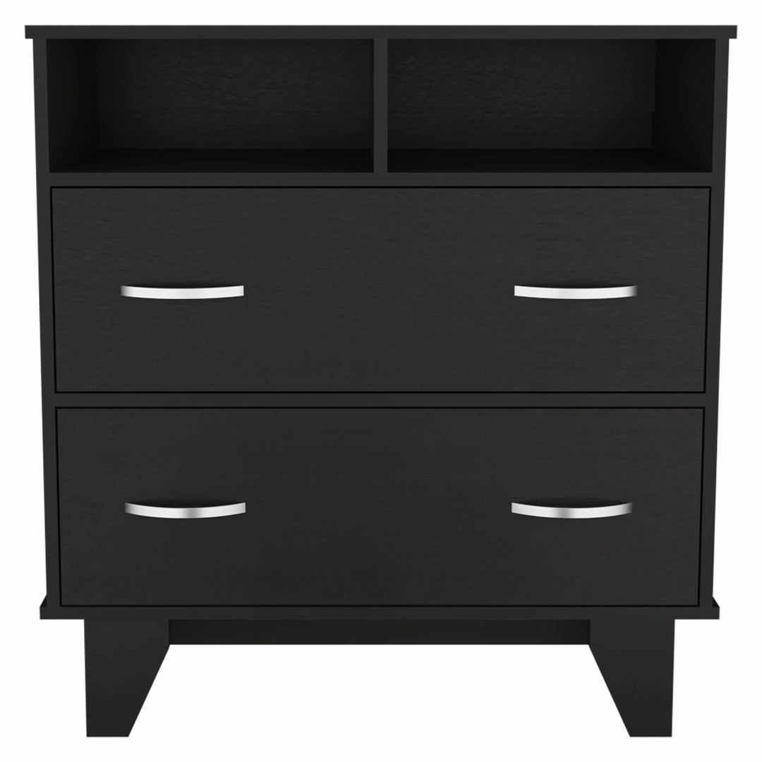 32" Black Manufactured Wood Two Drawer Standard Dresser