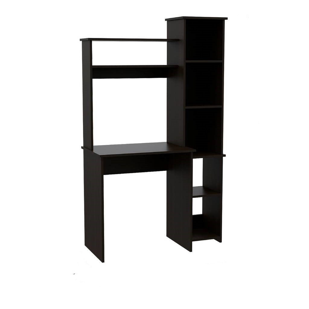 Modern Black Office Desk with Storage Cabinet