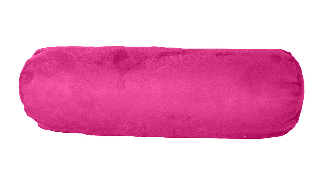 8" X 20" Fuchsia Bolster Zippered Microsuede Solid Color Bolster Pillow