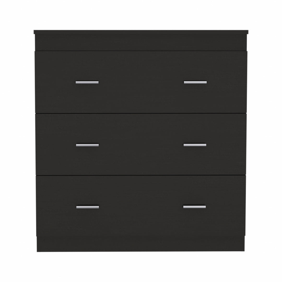 32" Black Wengue Manufactured Wood Three Drawer Standard Dresser