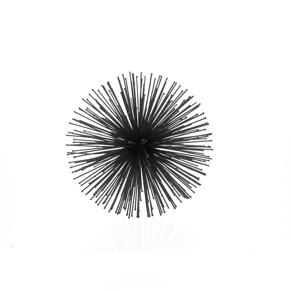 8" Black Metal Spiky Sphere