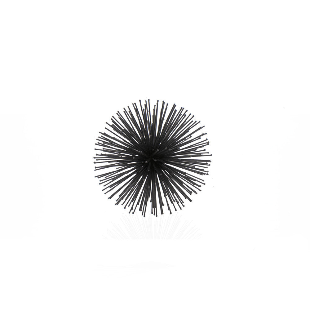 6" Black Metal Spiky Sphere