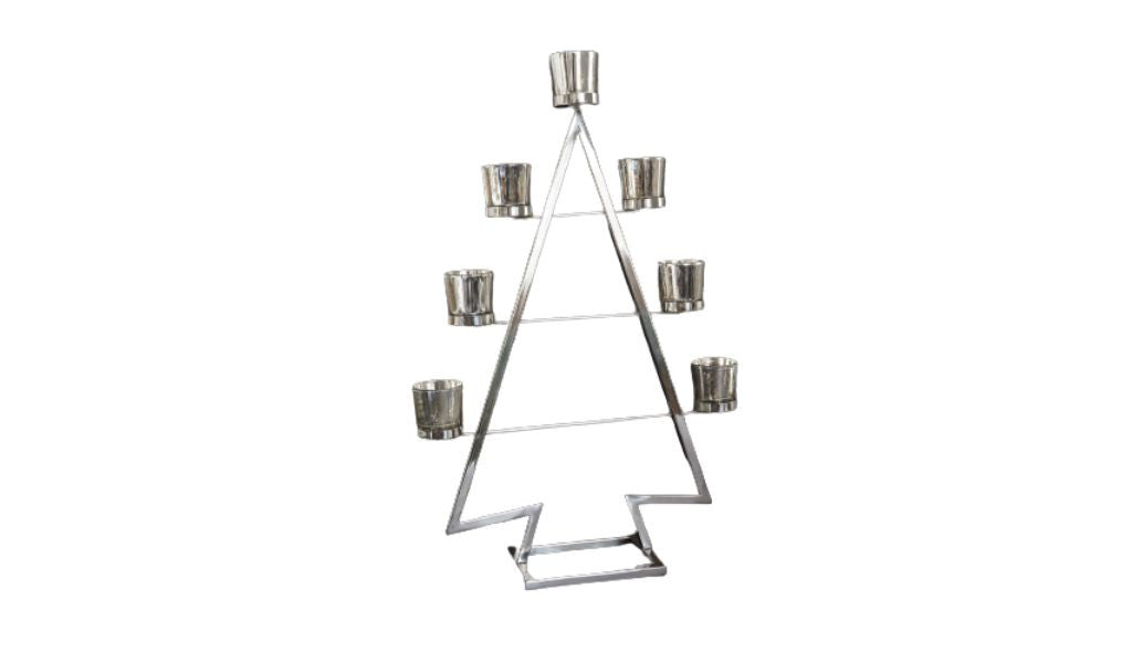 26" Stainless Steel Christmas Tree Tea Light Candle Holder