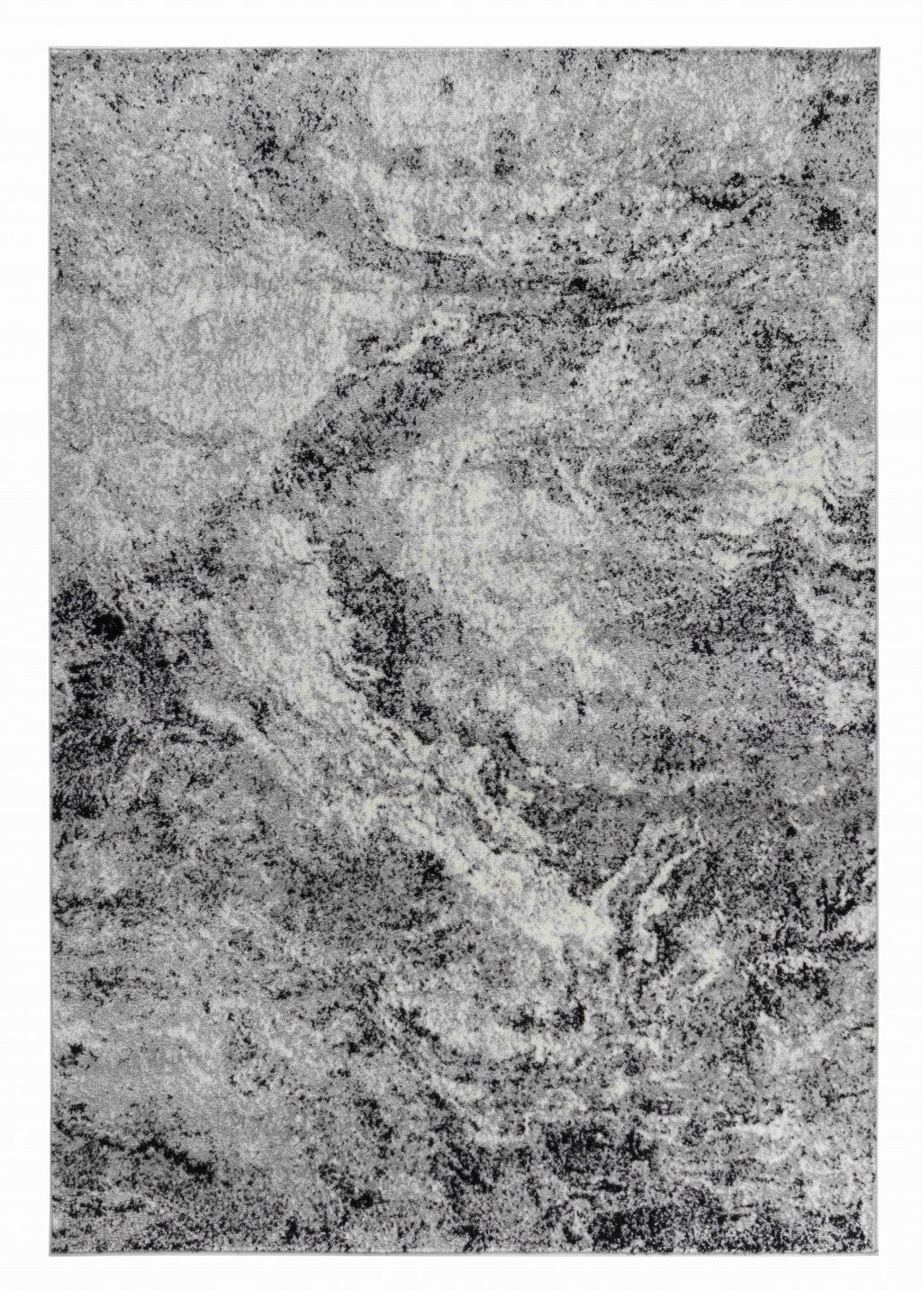 2' X 10' Grey Abstract Area Rug