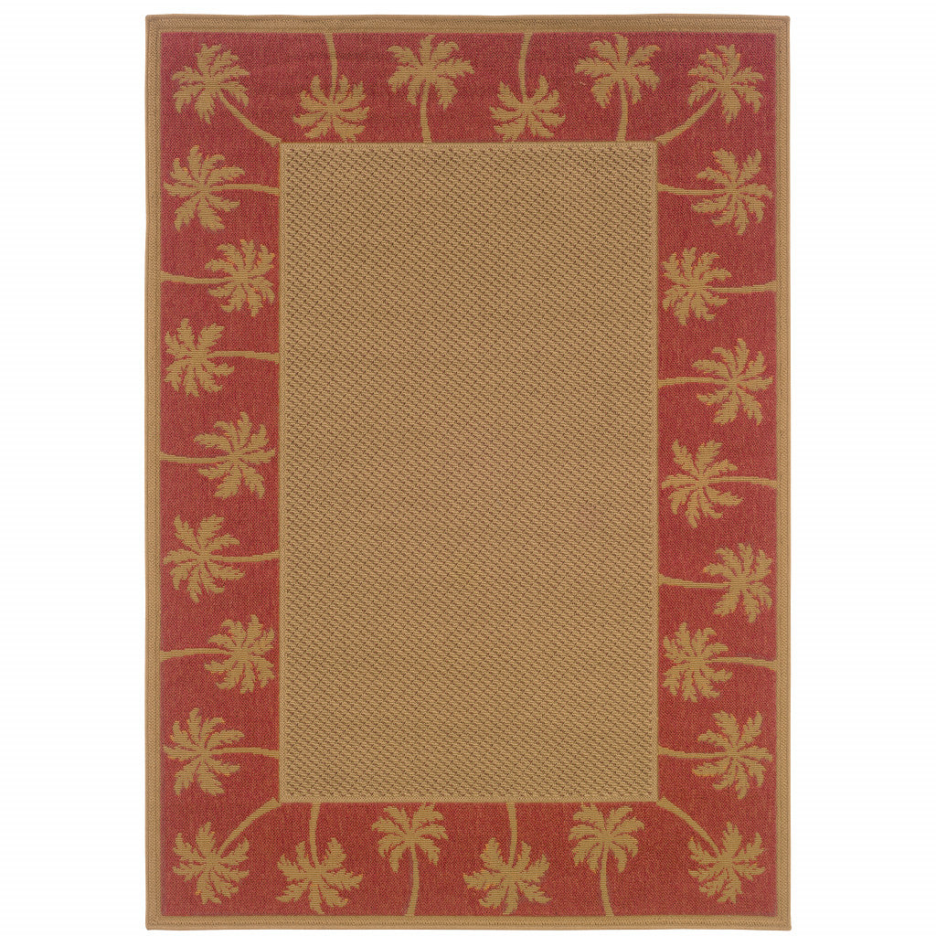 4' X 6' Beige Stain Resistant Indoor Outdoor Area Rug