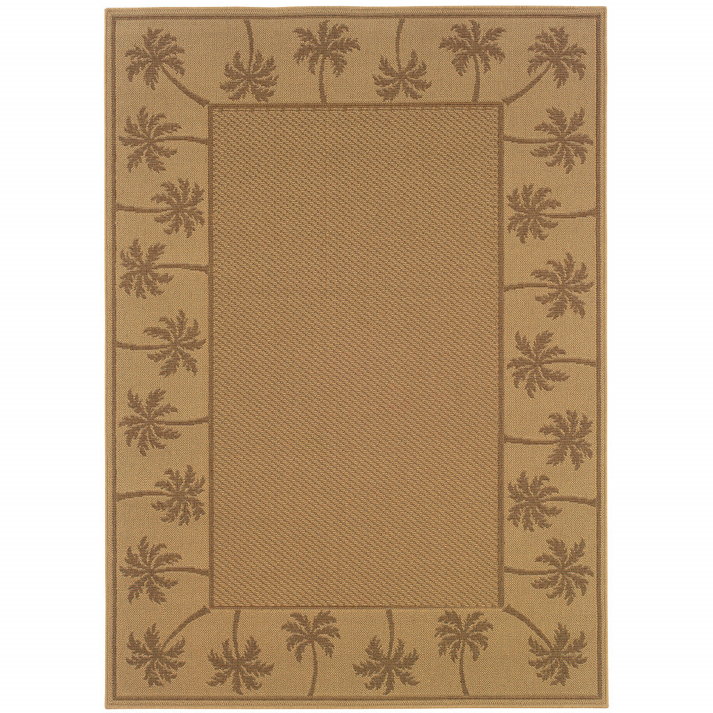 8' X 11' Beige Stain Resistant Indoor Outdoor Area Rug