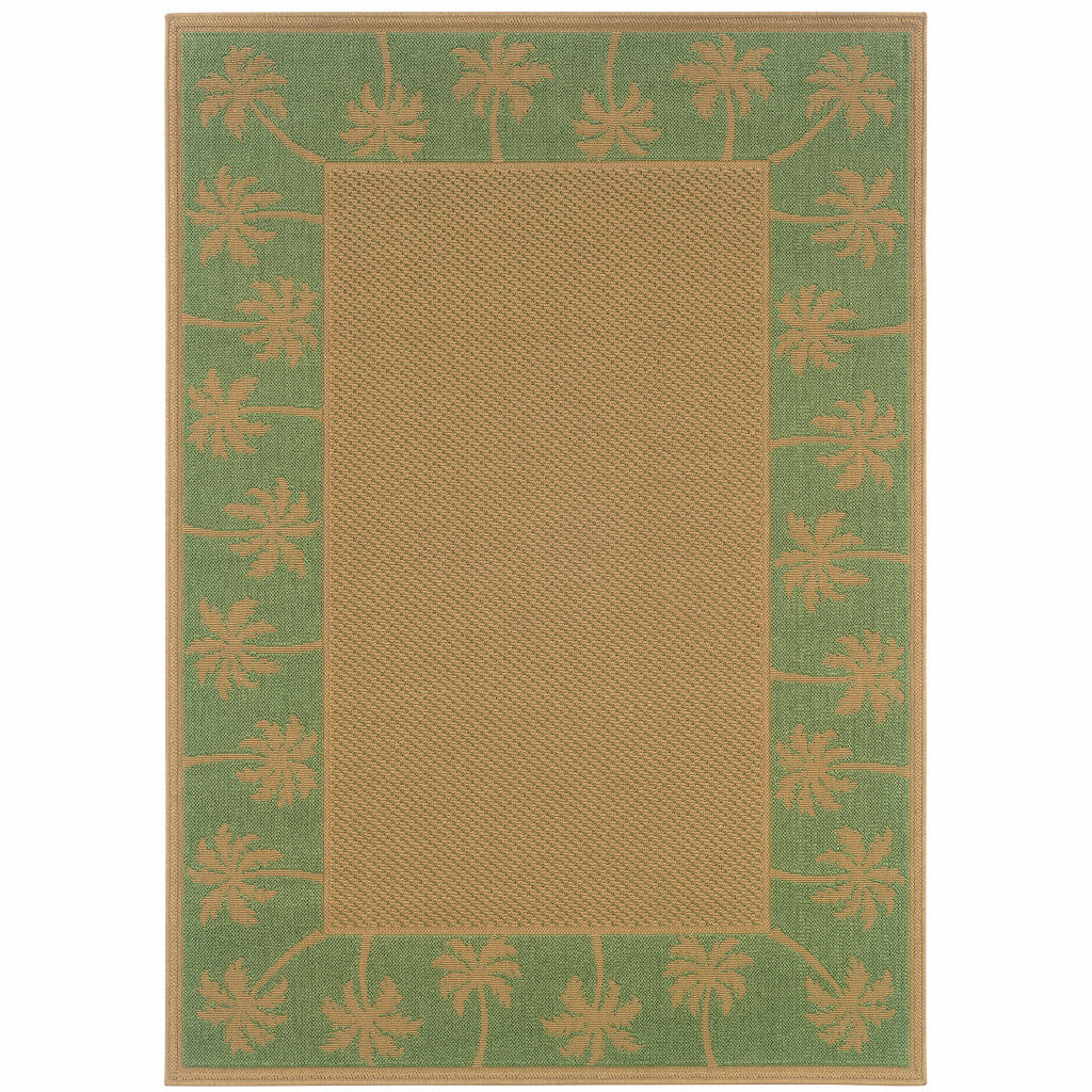 8' X 11' Beige Stain Resistant Indoor Outdoor Area Rug