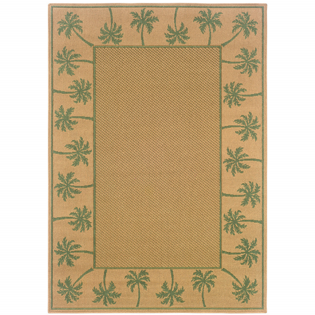 9' X 13' Beige Stain Resistant Indoor Outdoor Area Rug