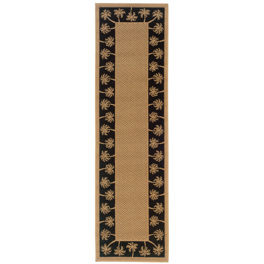 2' X 8' Beige Stain Resistant Indoor Outdoor Area Rug