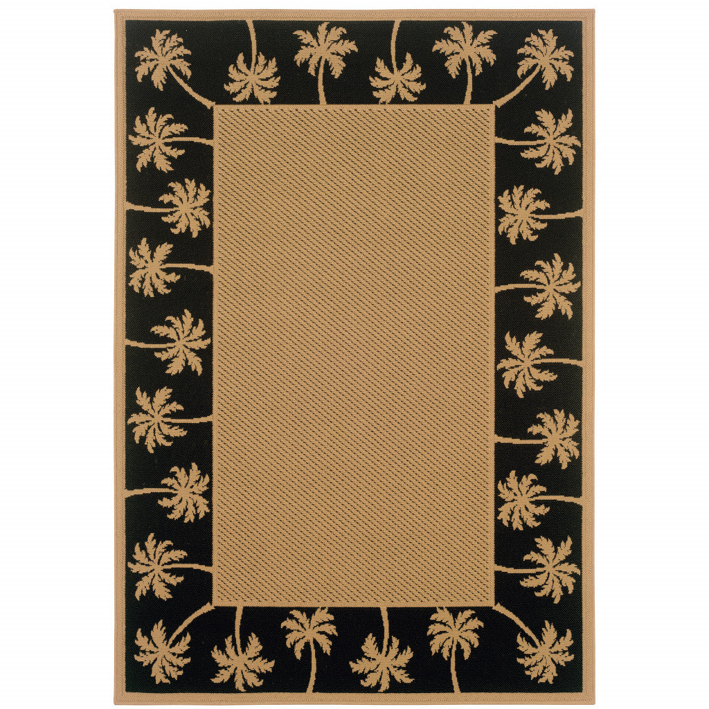 9' X 13' Beige Stain Resistant Indoor Outdoor Area Rug