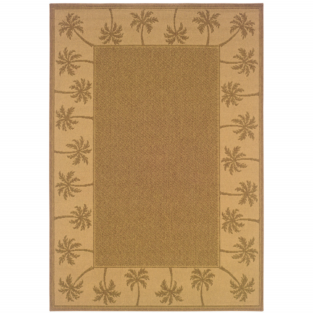 3' X 5' Tan Stain Resistant Indoor Outdoor Area Rug